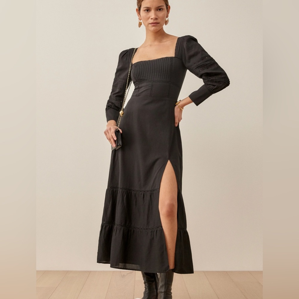 Reformation Black Dolan Dress